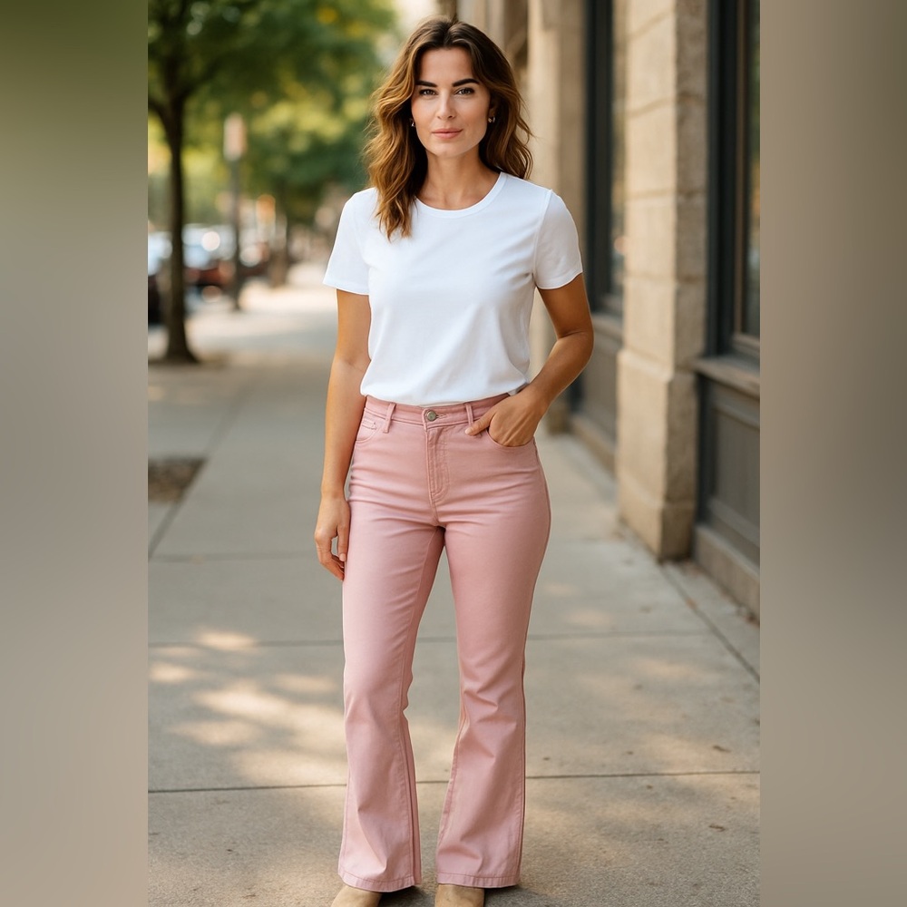NWT American Eagle Blush Pink Kick Boot Crop Faux Leather Pants